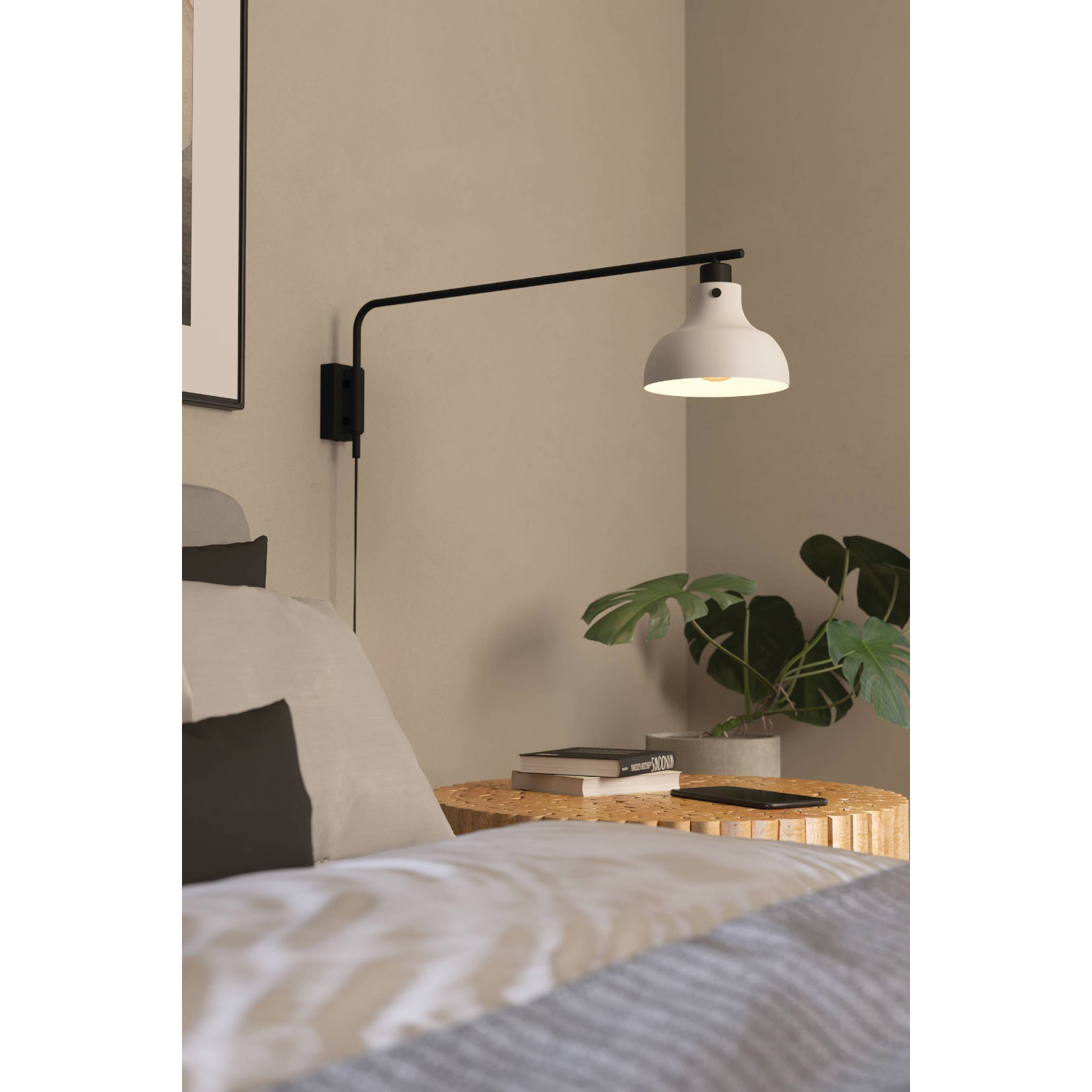 Eglo Matlock Grey Steel Armed Wall Light - Grey