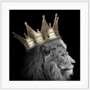 King Lion Gold Glitter Liquid Wall Art