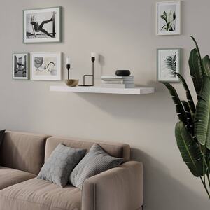 Floating Wooden Wall Shelves  - 80x23.5cm - White - Set of 2