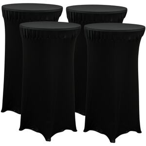 80cm Fitted Round Bar Table Cover - White - 2