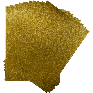 Pack of 10 A4 Gold Coloured Glitter Card 230gsm Sheets