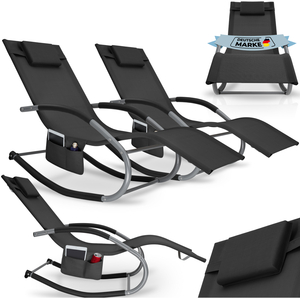 Sun Lounger Taya, Modern, Rocking Function, Breathable Surface