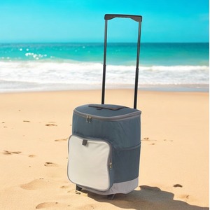 28L Insulated Large Cooler Bag Trolley Cart Extendable Handle Camping BBQ Picnic