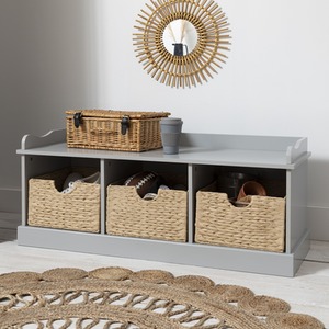 Stockholm Storage Bench with 3 Brown Baskets