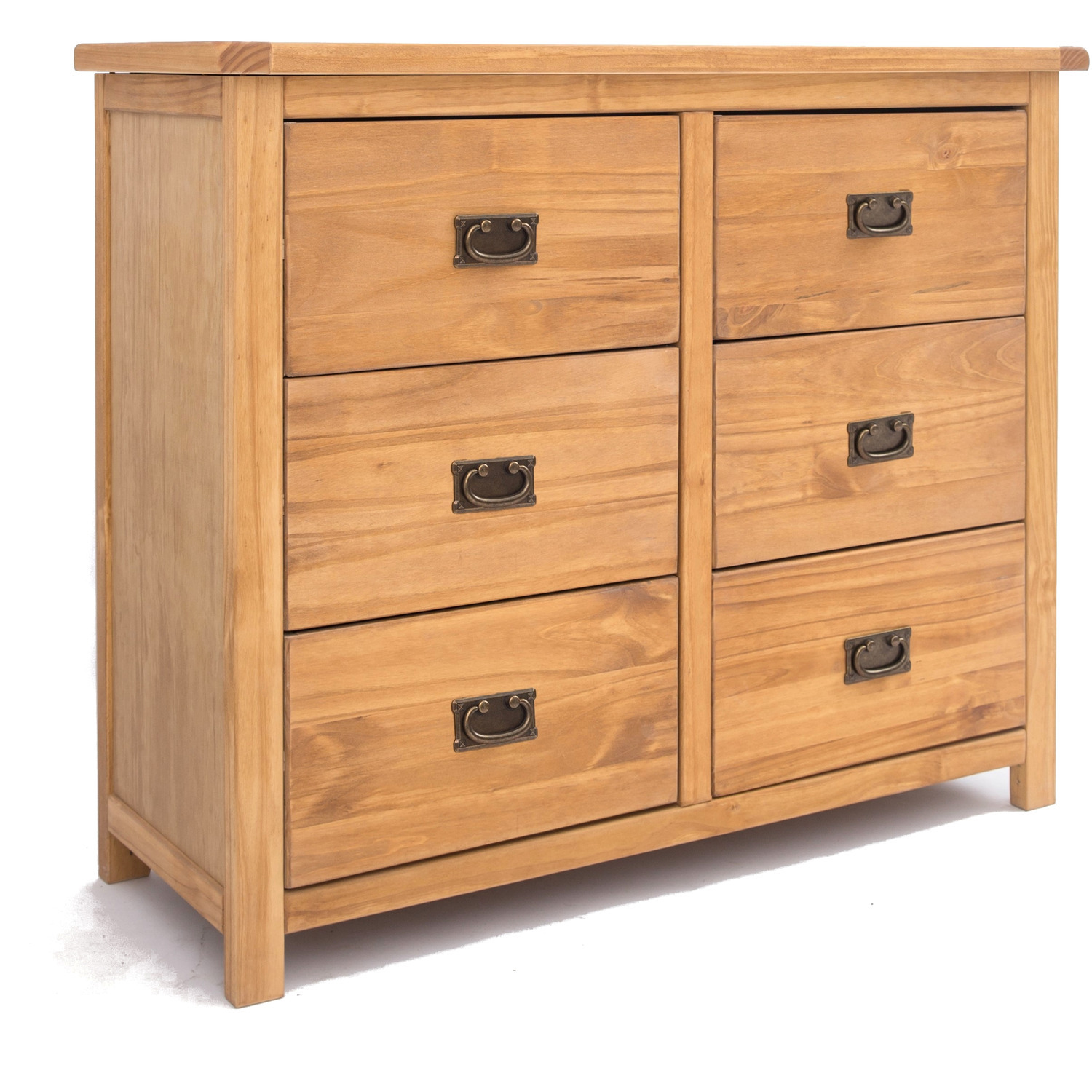 Lugo 3 over 3 Drawer Chest - Grey / Chrome