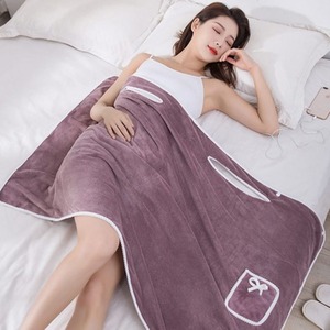 Coral Fleece Thickened Bathrobe Blanket and Towel