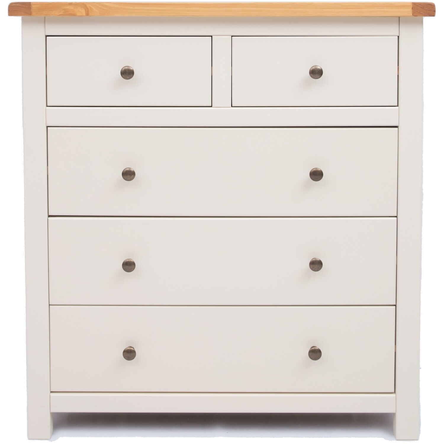 Magiore 2 over 3 Drawer Chest - White / Metal