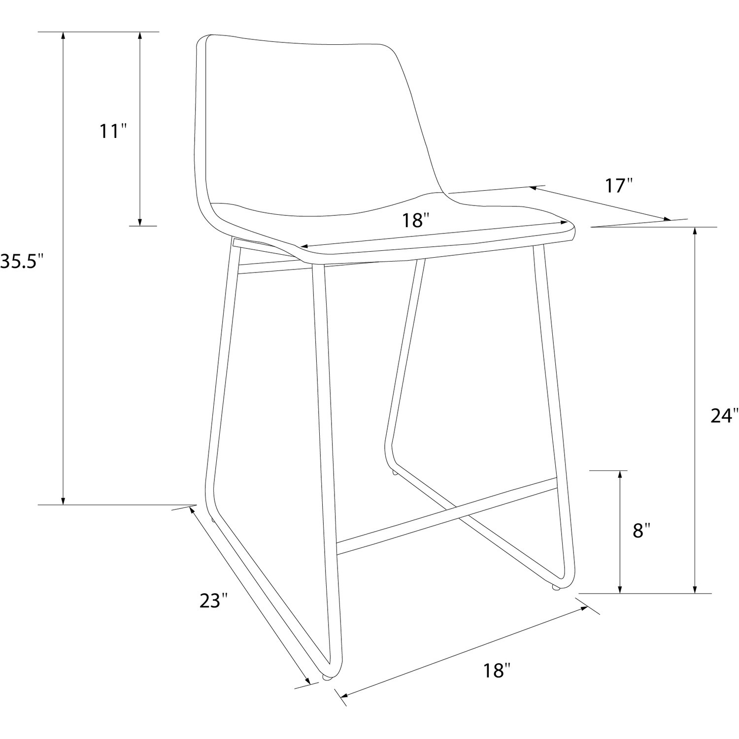 Bowden Counter Stool - Caramel Maple Pu