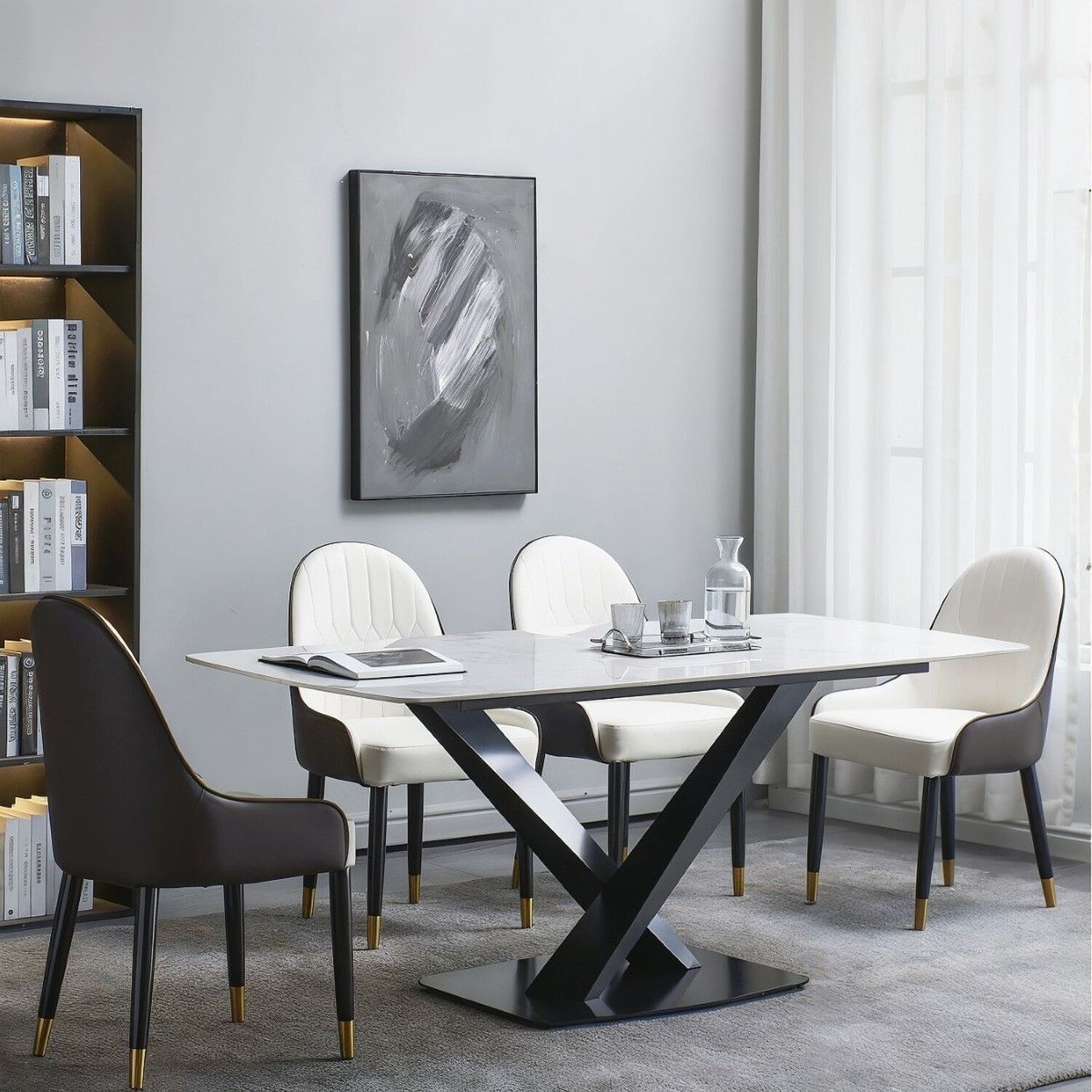 Gracia 140cm Rectangular Stone Dining Table - Grey