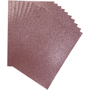 Pack of 10 A4 Pink Coloured Glitter Card 230gsm Sheets