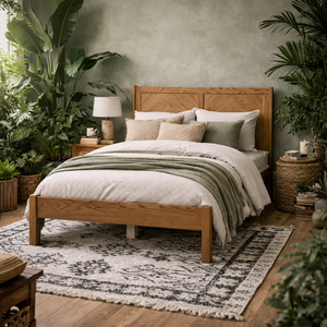 Dungarvan 4ft6 Chevron Wooden Double Bed with Headboard