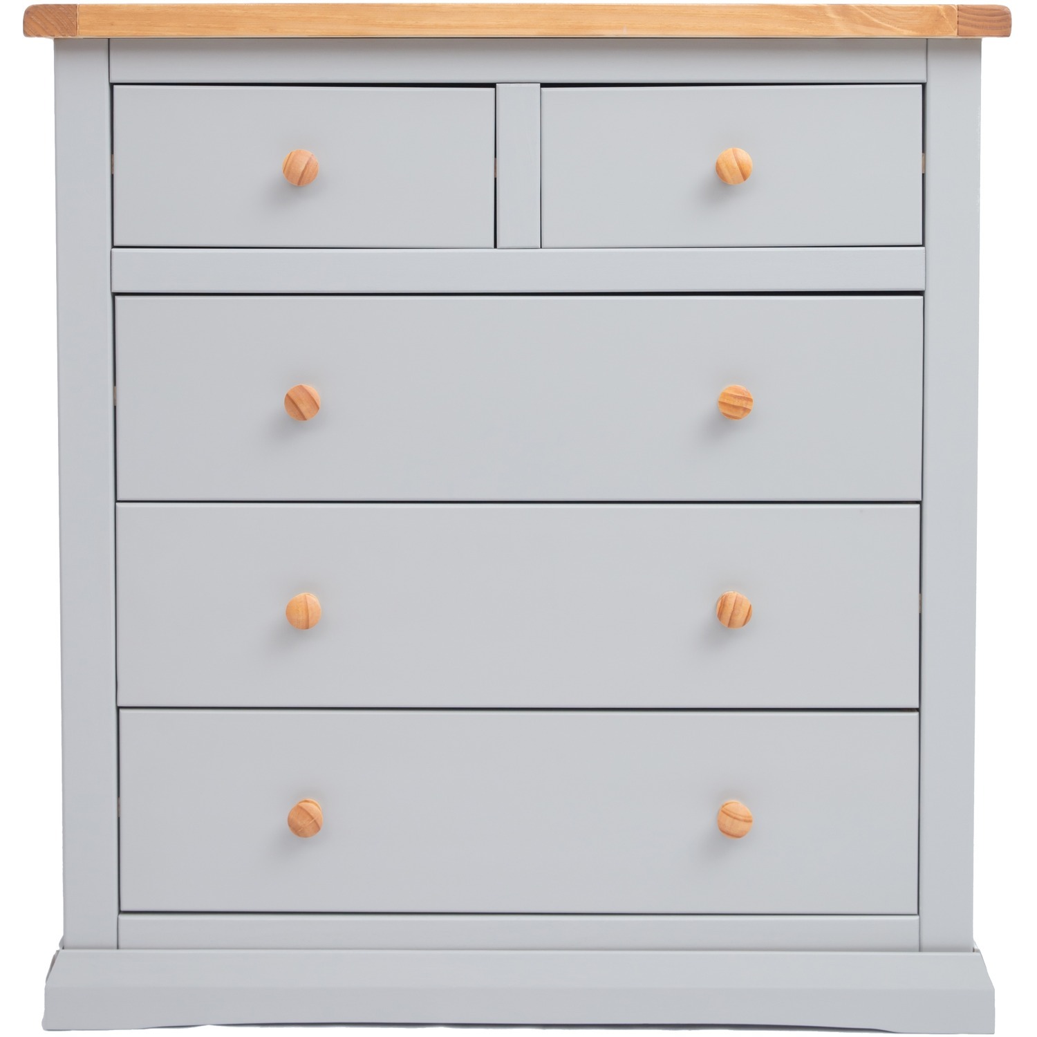 Loreo 2 over 3 Drawer Chest - Grey / Wood