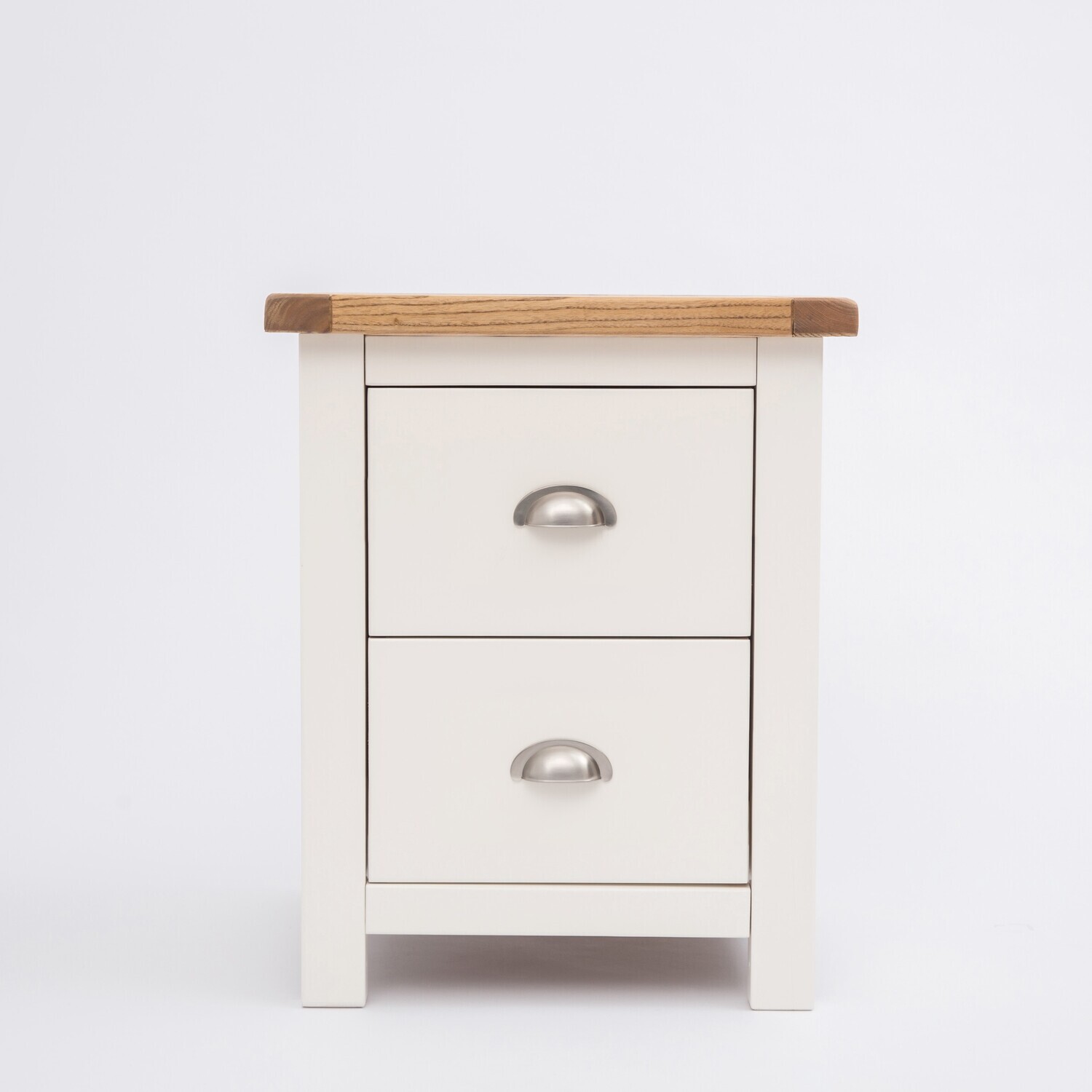 Lovere 2 Drawer Bedside Cabinet - Off White / MDF, Plywood, Pine