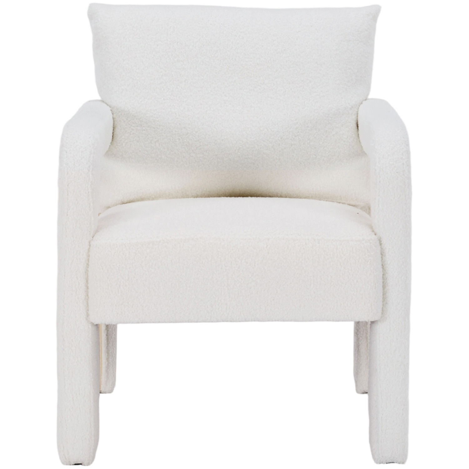 Teddy Fleece Accent Chair With Lumbar Pillow For Living Room - White