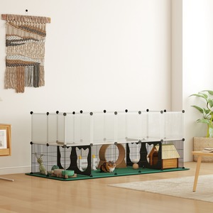 PawHut Pet Playpen, Small Rabbit Cage with 34 Panels