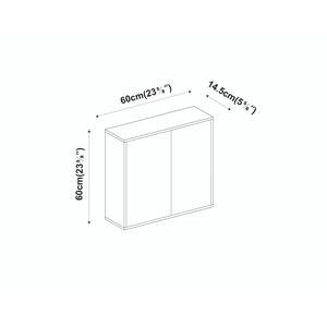 White 2-Door Wall Mounted Bathroom Mirror Cabinet