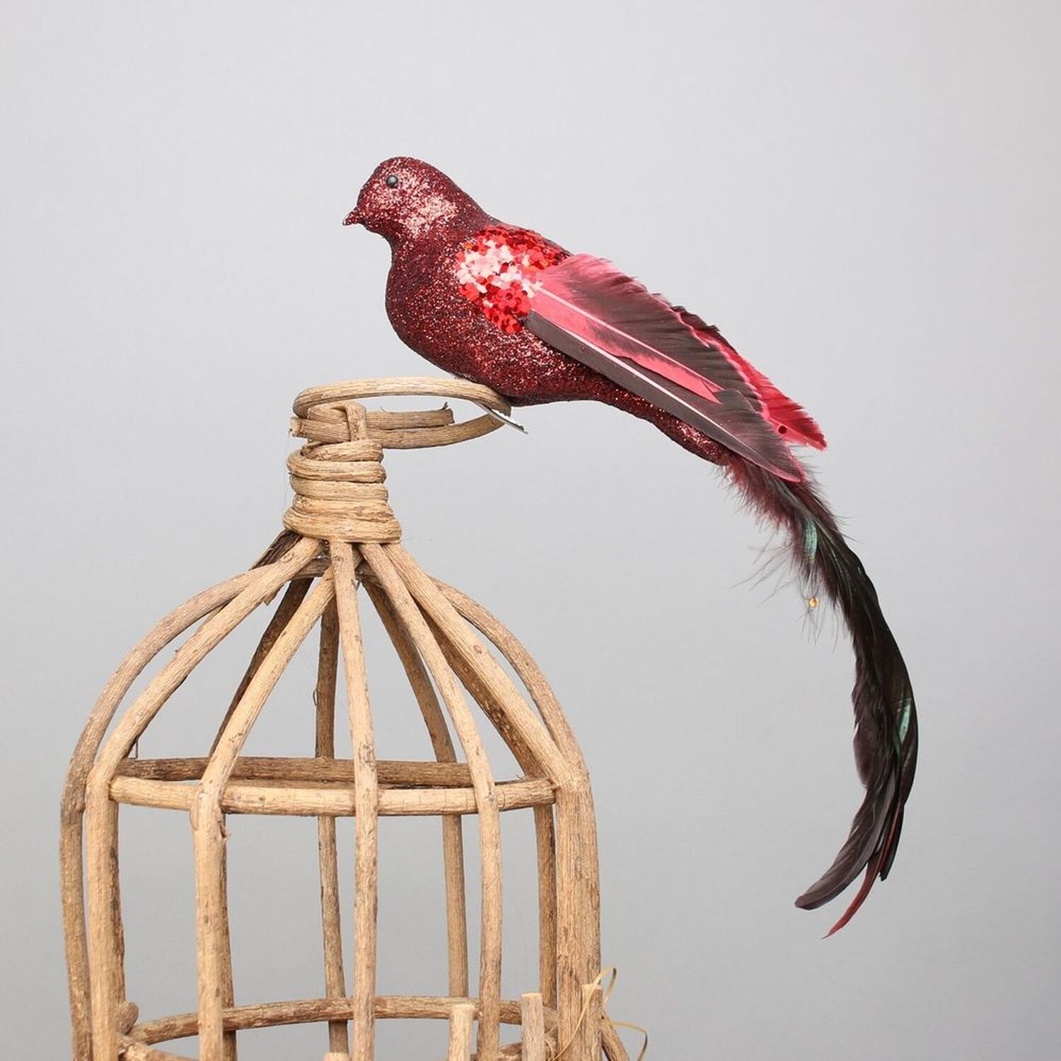 Kingsbury Gifts Paradise Decorative Bird With Clip - Red