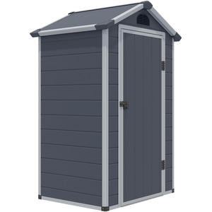 Rowlinson Airevale 4X3 Plastic Apex Shed Dark Grey with Foundation Kit