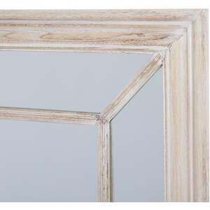 Rustic Whitewashed Window Frame Mirror Large Geometric Panel Wall Mirror