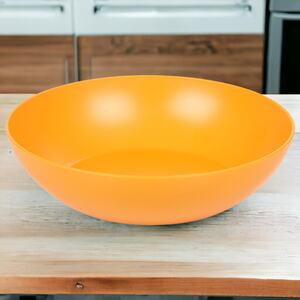 6x Round Deep Plastic Plates - Blue - 20cm