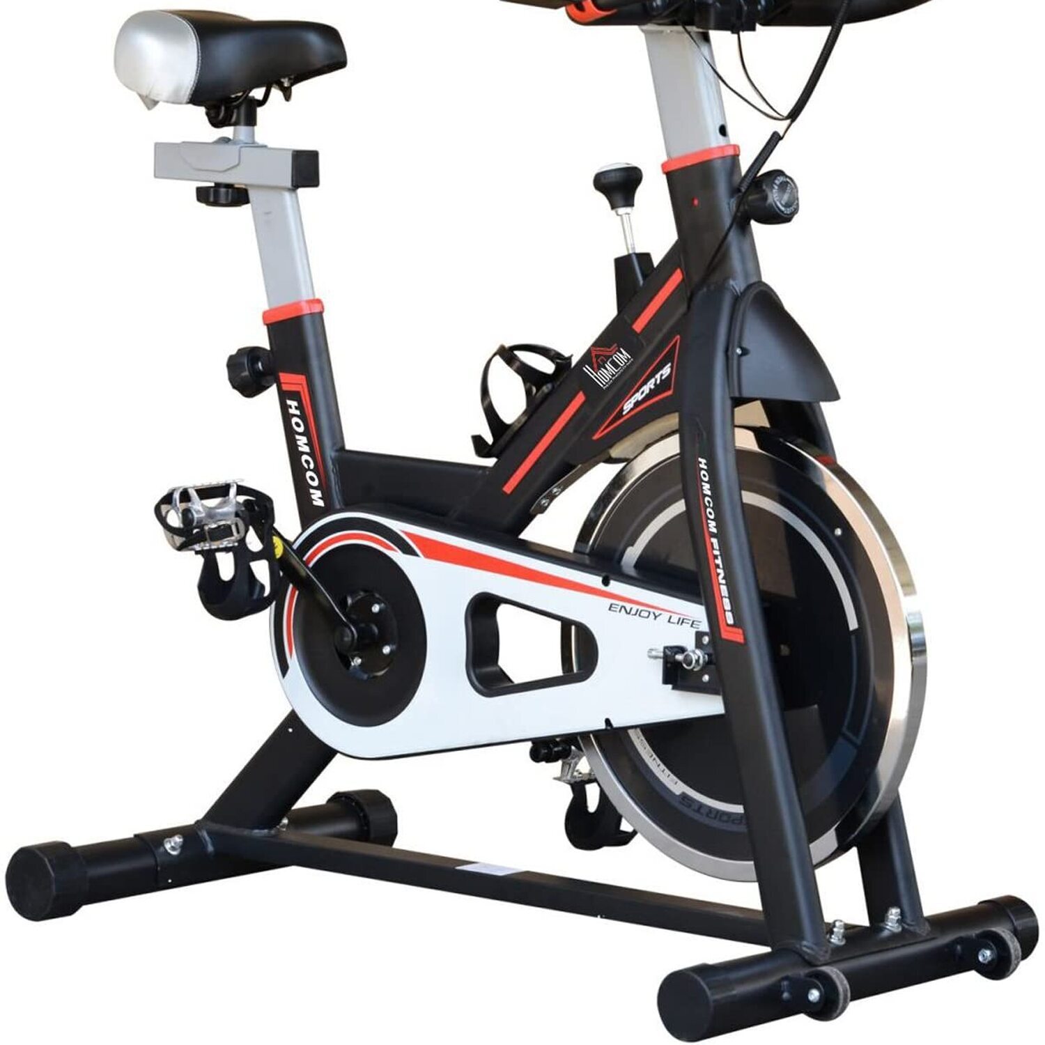 HOMCOM Exercise Bike Fitness Trainer with LCD Display  - Black
