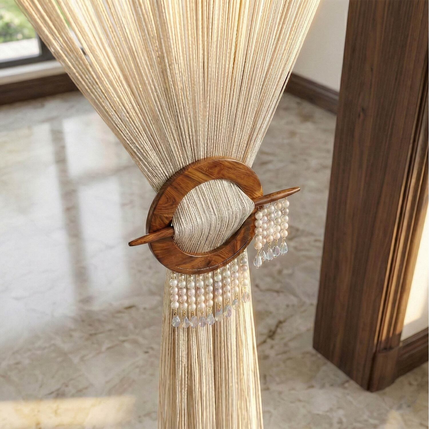 Homescapes Polyester String Curtain - Ivory