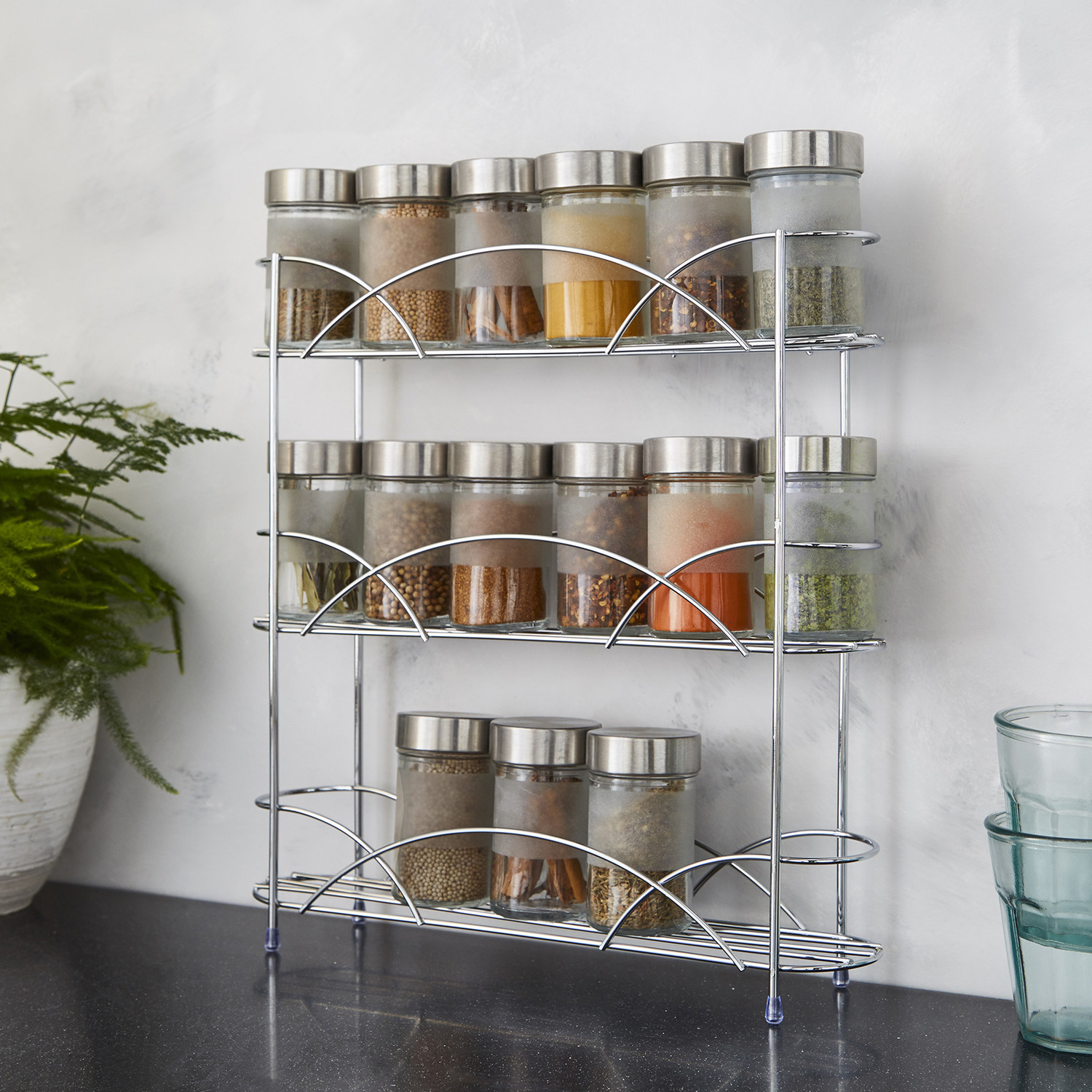 House Of Home Free Standing Spice Rack - Silver