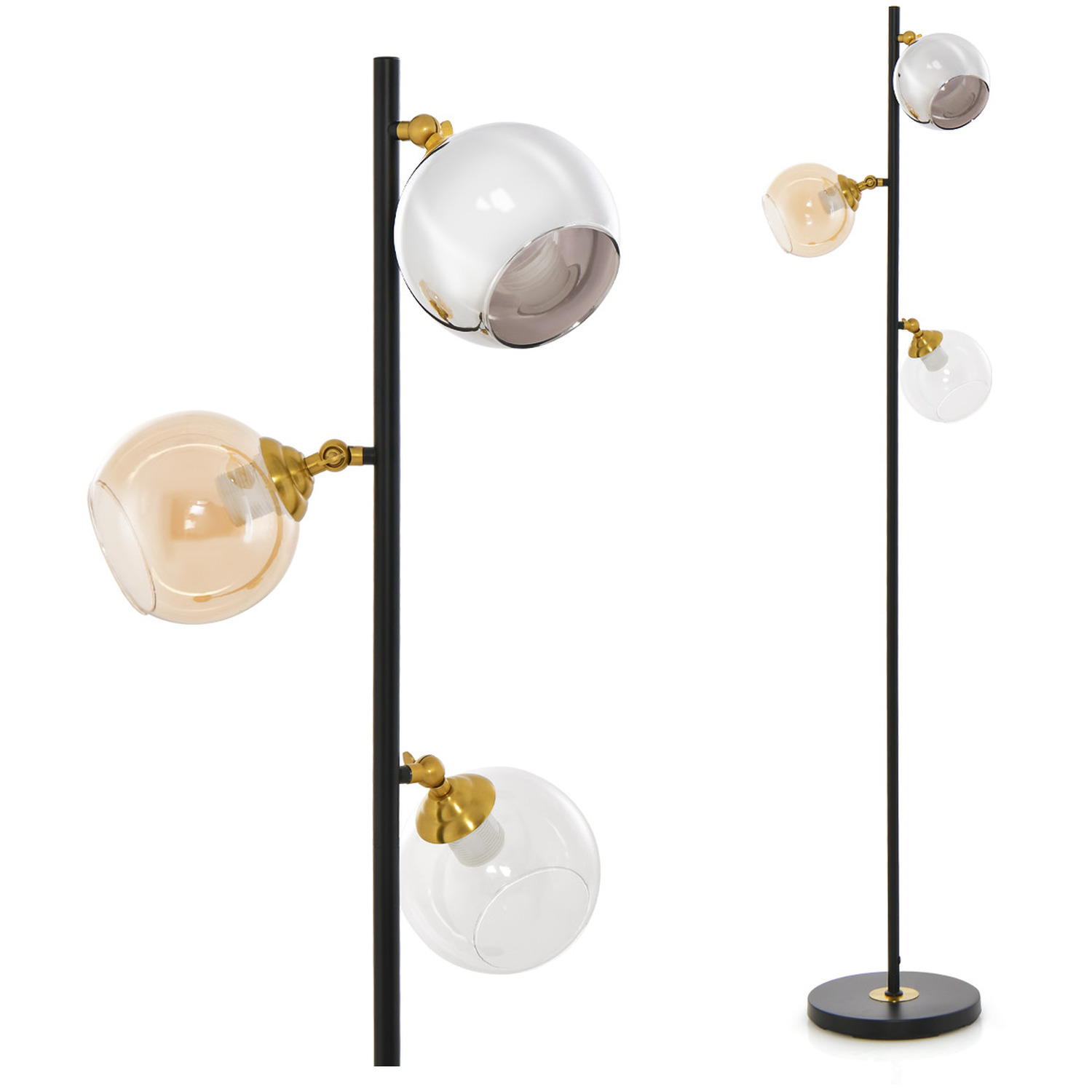 Image of 3-Light Floor Lamp - Black
