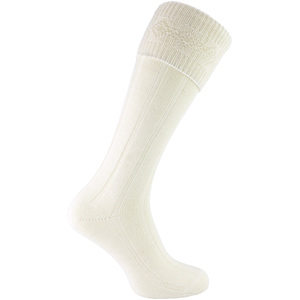 1 Pack Mens Wool Long Knee High Cream Kilt Socks