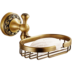 PEPTE Antique Brass Bathroom Soap Basket Dish Shower Shampoo Tray Wall Mounted