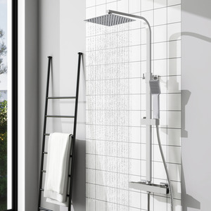 Modern Thermostatic Shower Mixer Set with Handheld and Rain Shower Head