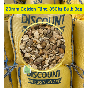 20mm Golden Flint Decorative Chippings, 850kg Bulk Bag, Kerbside Delivery