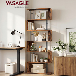 VASAGLE S Shaped Bookshelf, 7 Tier Bookcase