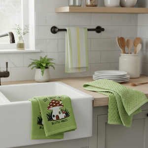 3 Pack Tea Towel Set Mushroom Home