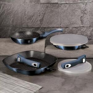 5pc Non-Stick Marble Frying & Grill Pan Set - Aquamarine