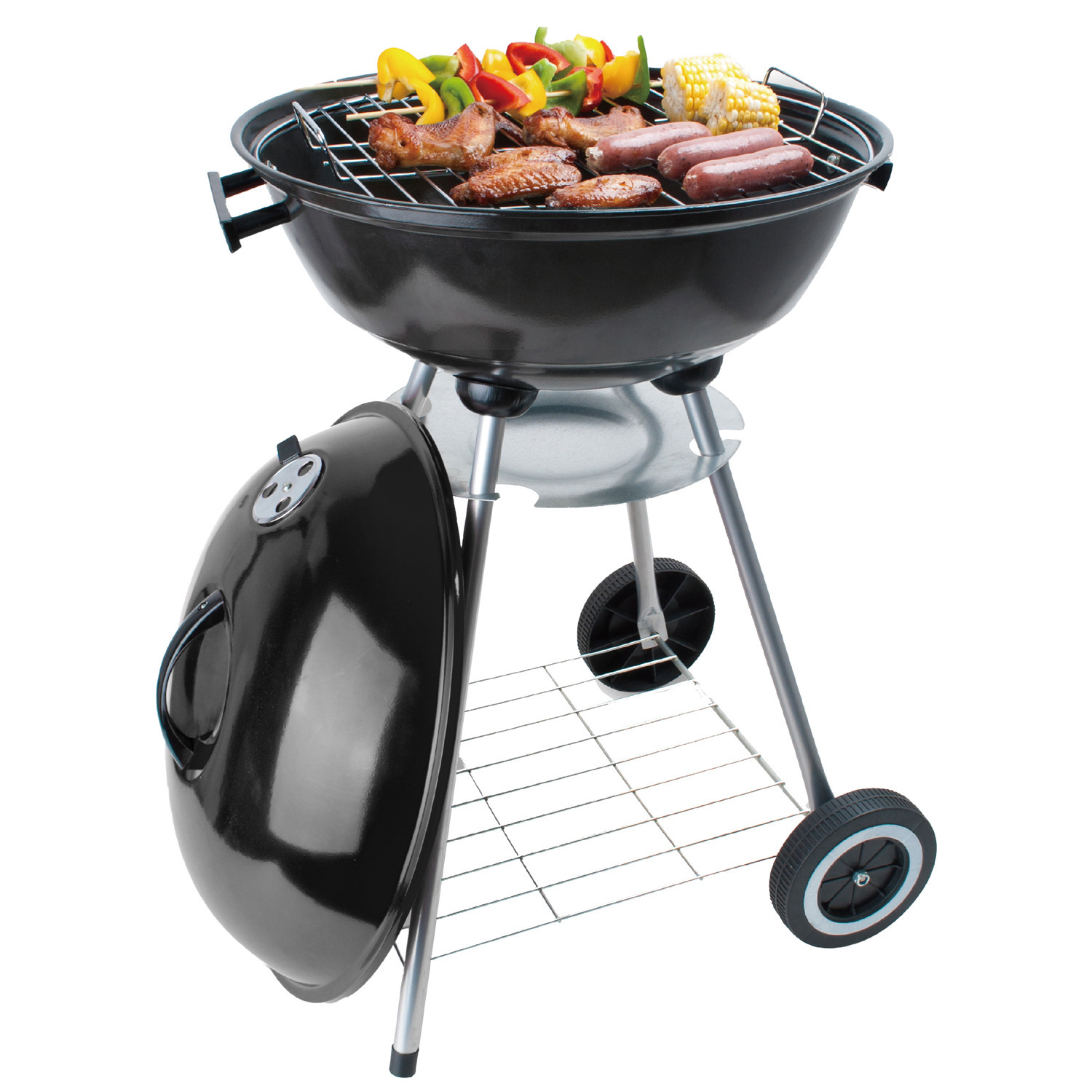 18 Kettle Charcoal Bbq Grill - Black