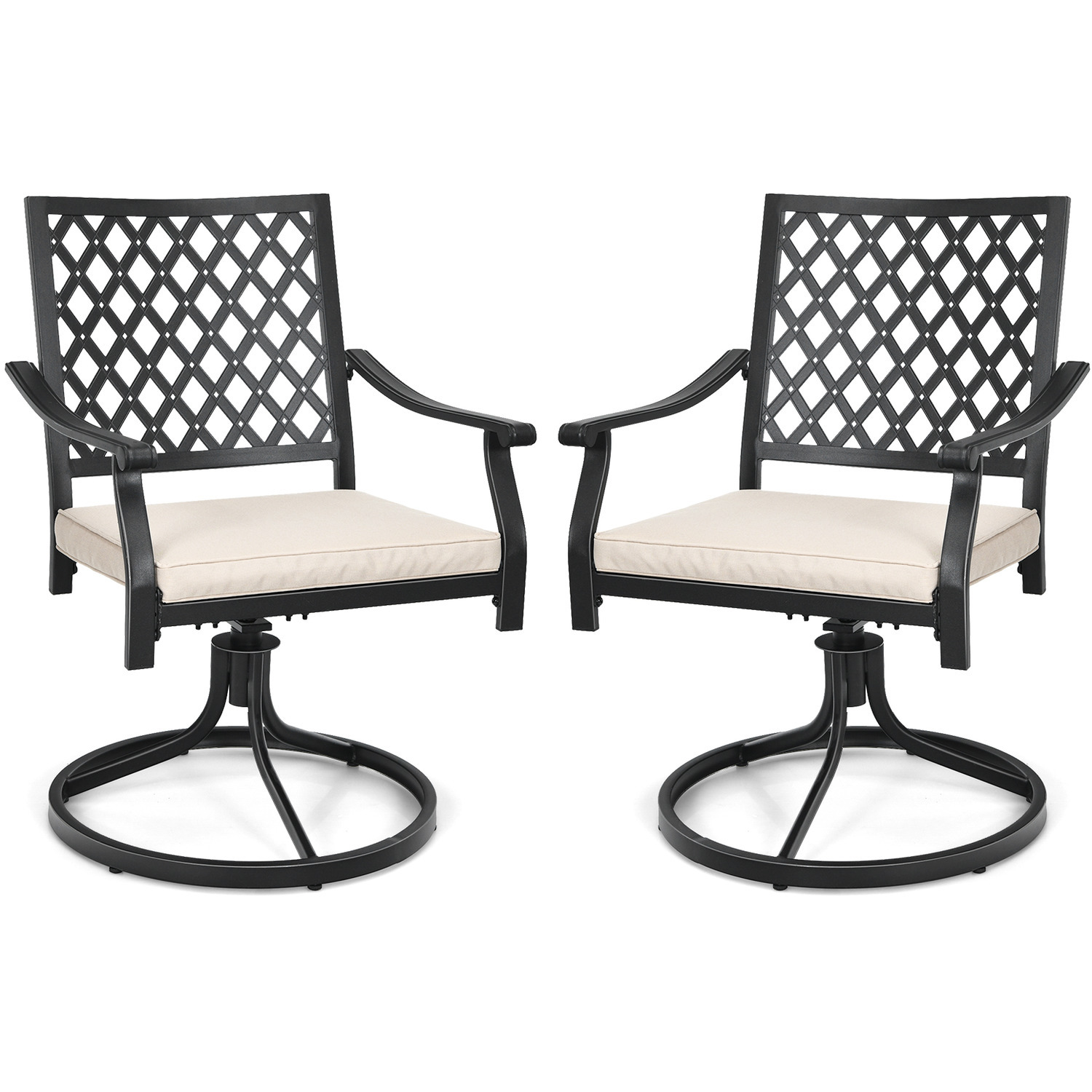 2 Piece Patio Bistro Dining Chair Set - Black