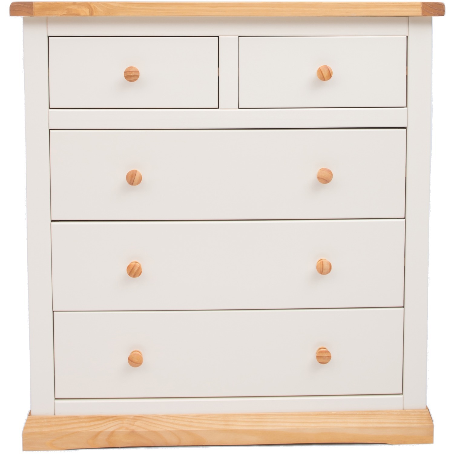 Trevi 2 over 3 Drawer Chest - White / Metal