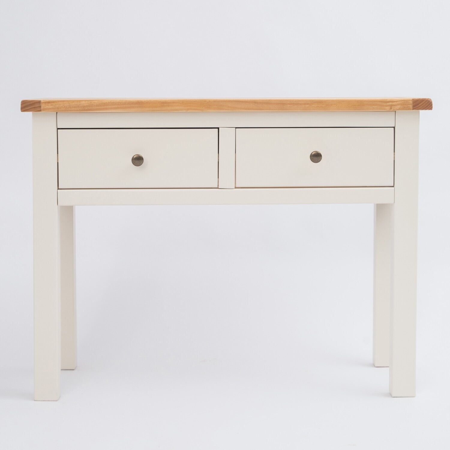 Maggiori 2 Drawer Console Table - Brass Knob - White