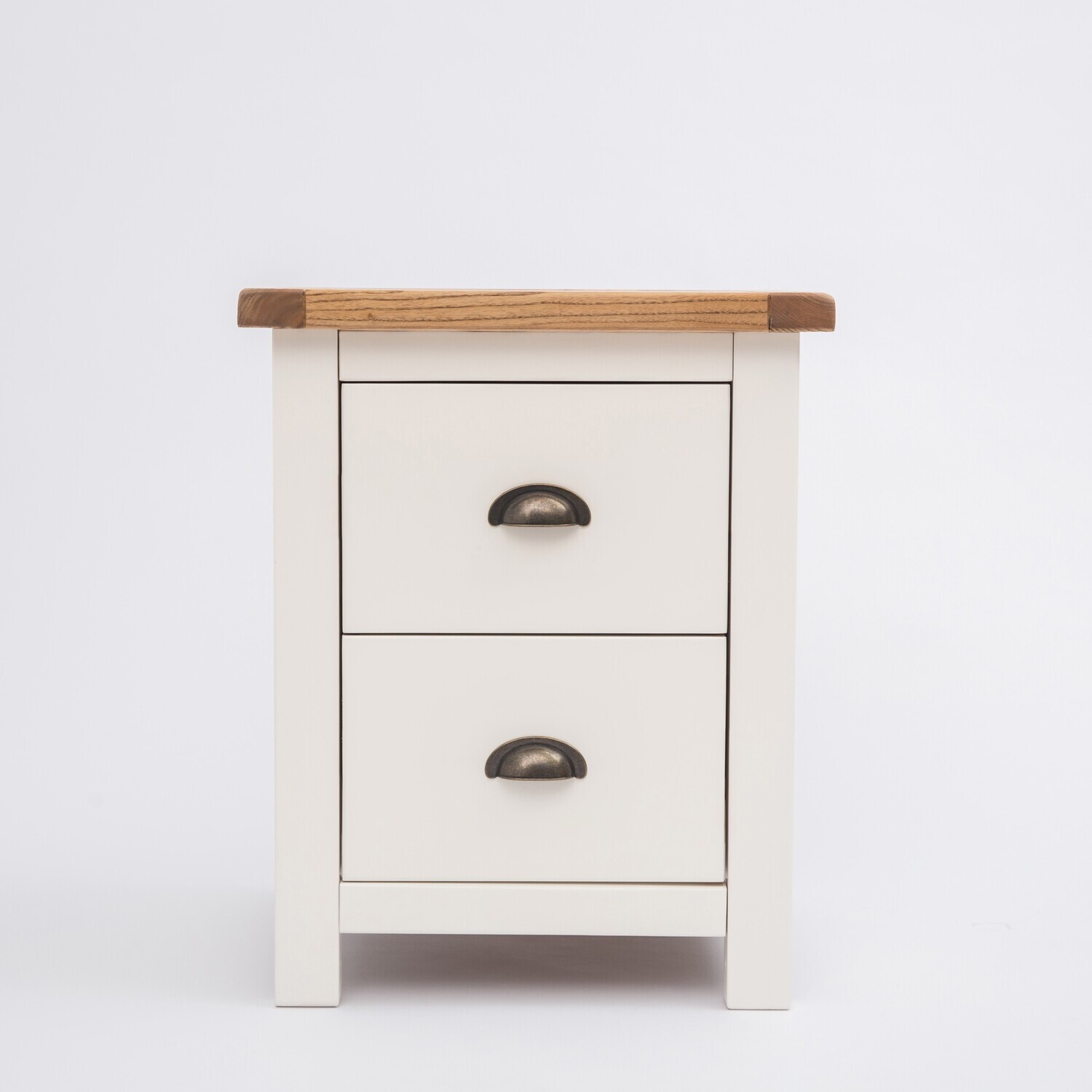Lovere 2 Drawer Bedside Cabinet - Off White / MDF, Pine, Plywood