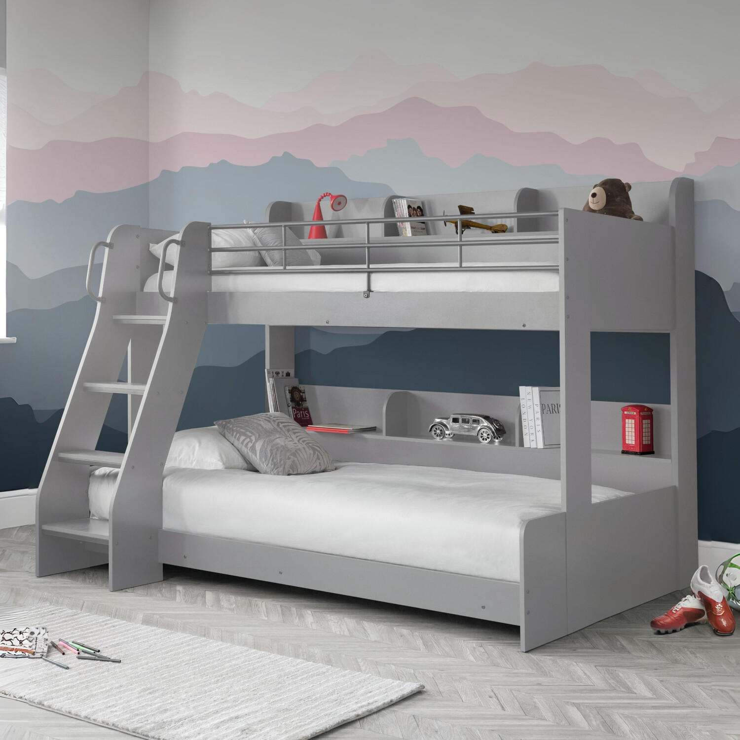 Julian Bowen Domino Triple Sleeper Bunk - Grey