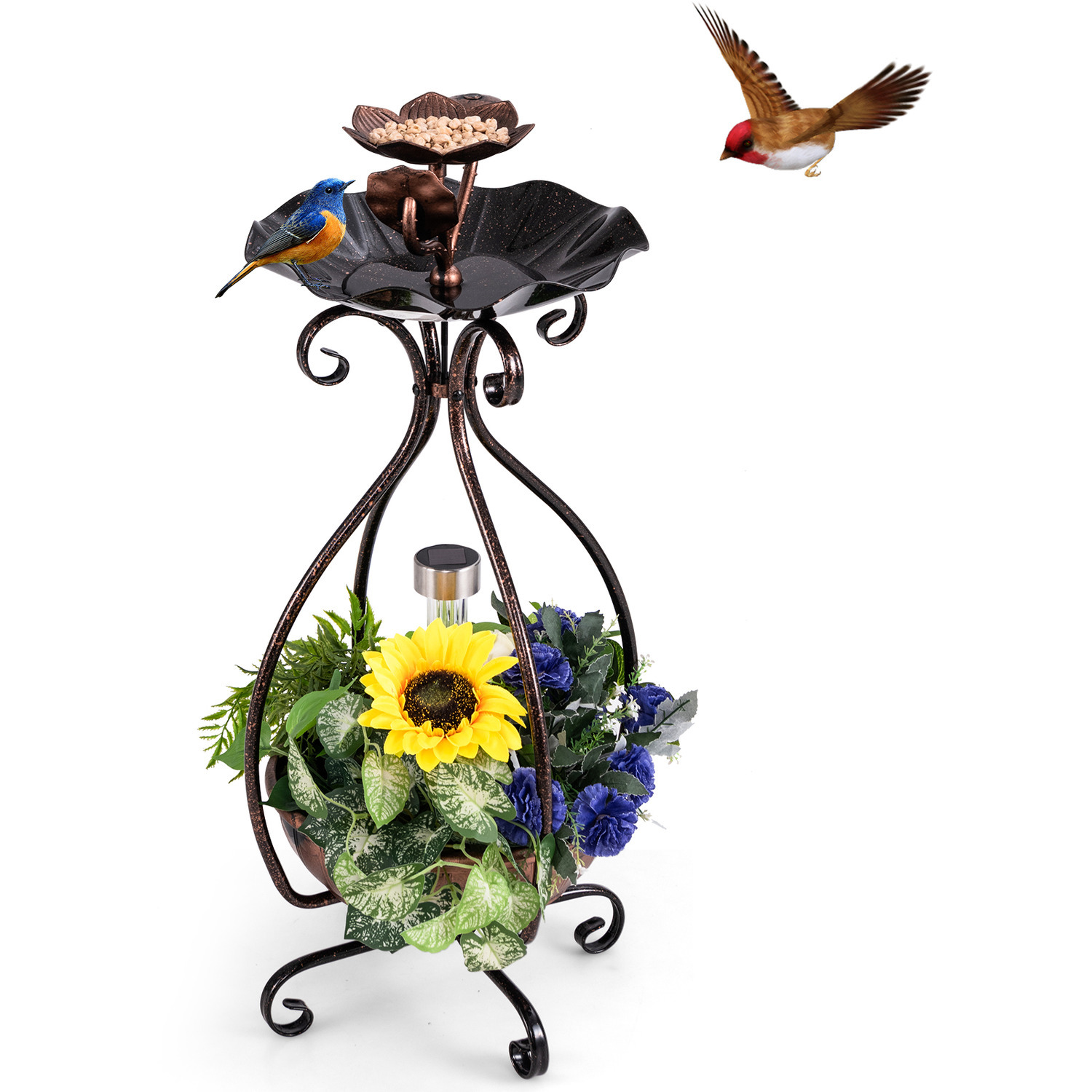 Image of Solar Outdoor Bird Bath Bird Feeder&hellip;