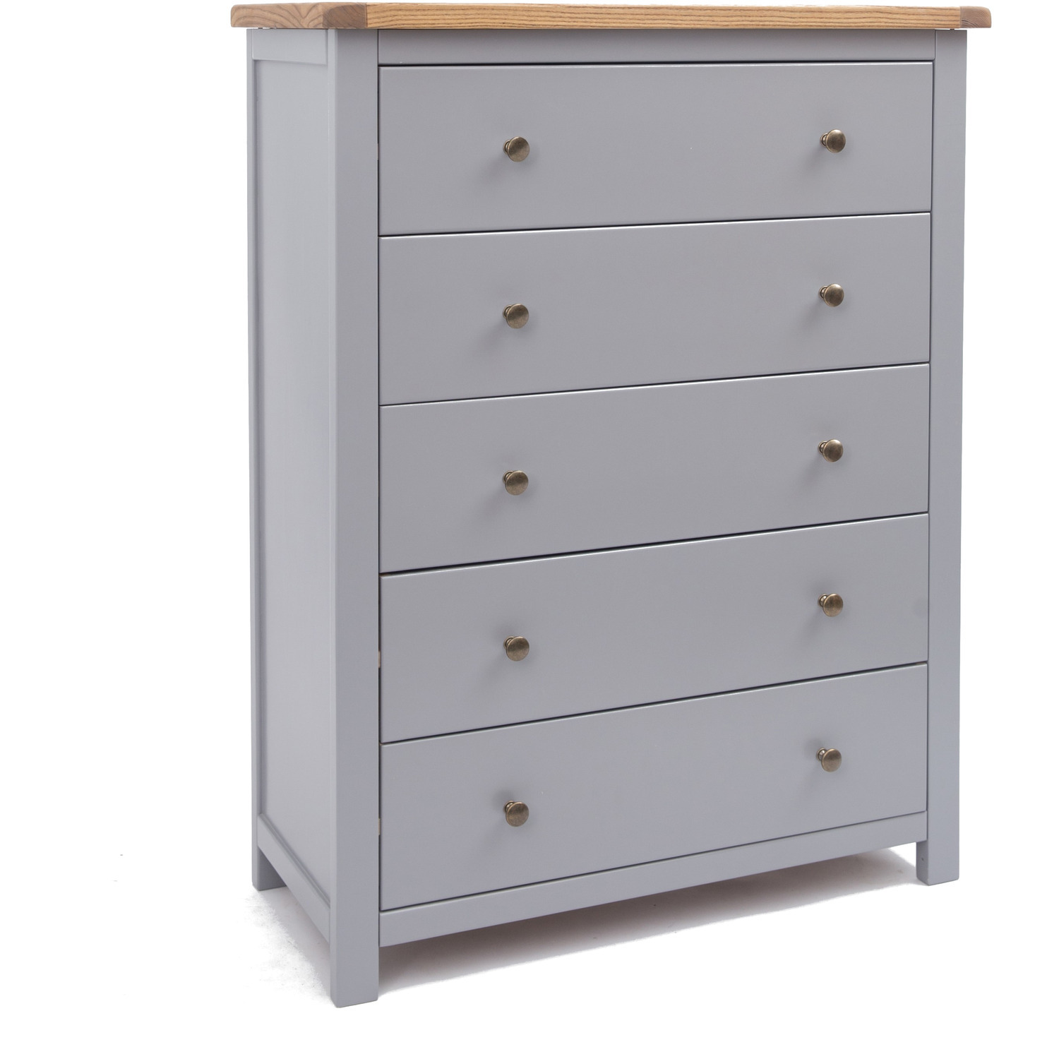 Mirano 5 Drawer Chest - Grey Brass