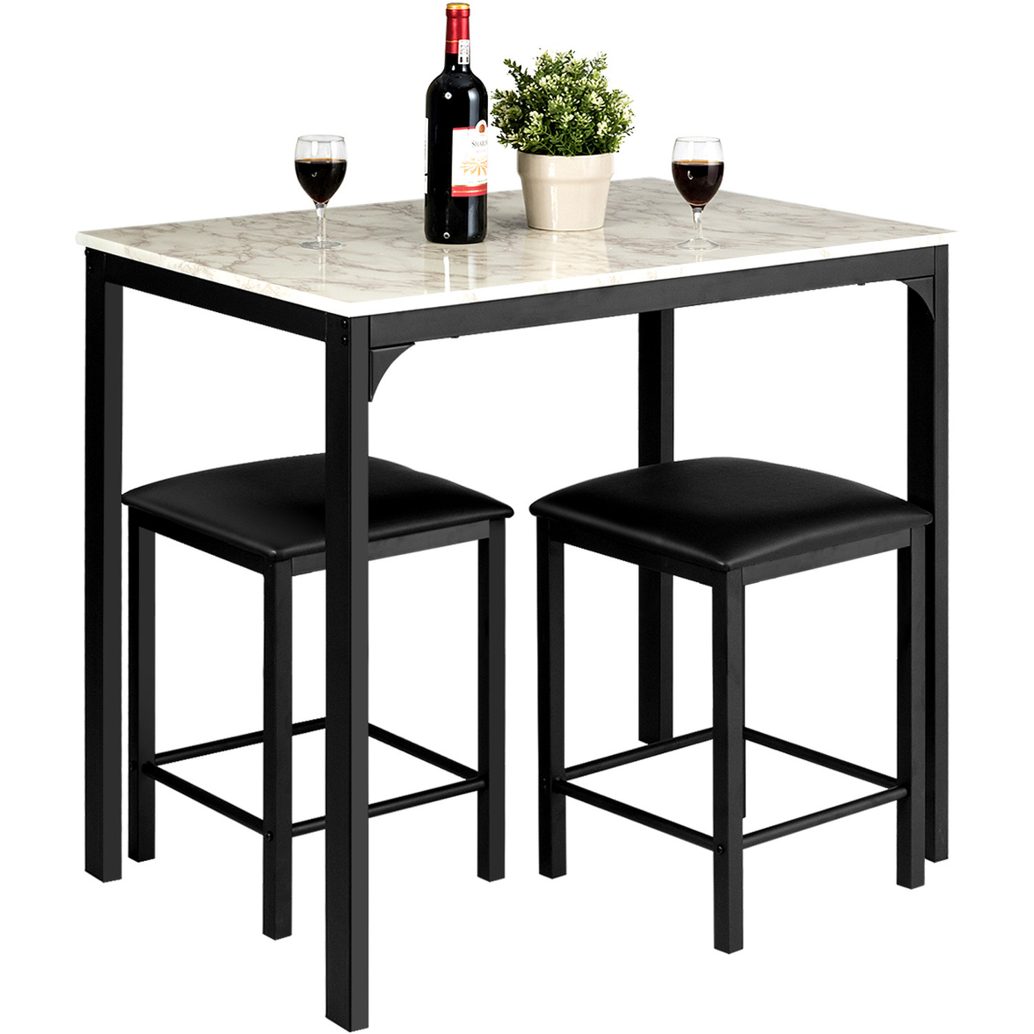 Compact Dining Table Set - White