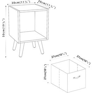 Oak 1-Drawer Cube Shelving Unit with Scandinavian Legs - Beige