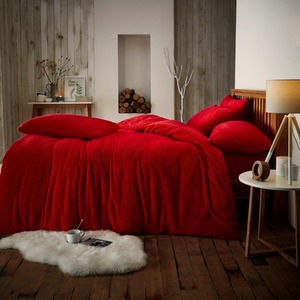Luxury Teddy Plain Duvet Cover and Pillowcase Set
