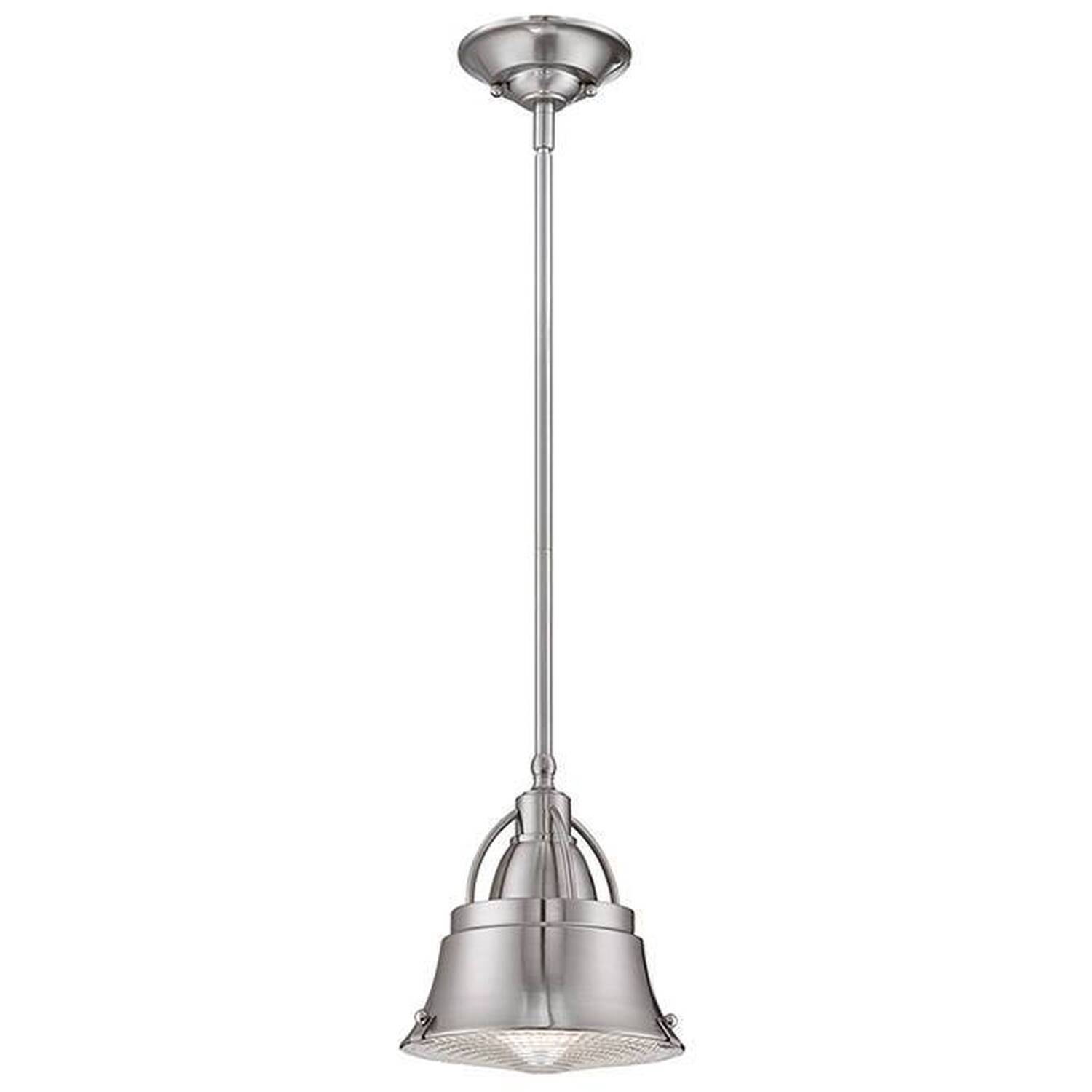 Elstead Cody 1 Light Dome Ceiling Mini Pendant Brushed Nickel, E27 - Brushed Nickel