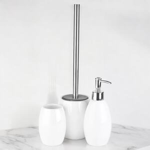 4-Pcs Ridder Shiny Ceramic Bathroom Set - White