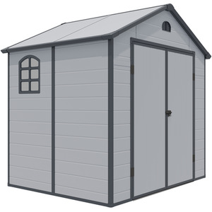 Rowlinson Airevale 8x6 Plastic Apex Shed Light Grey