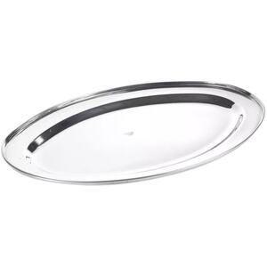 Medium Oval Silver Effect Serving Platter - 2x40x26cm - Grey